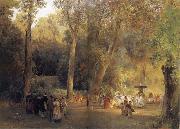 Oswald achenbach The park near the Roman France oil painting artist